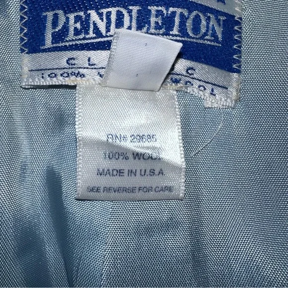 Pendleton Light Blue Wool Blazer – Size 14, Lined with 3-Button Closure - Picture 8 of 11